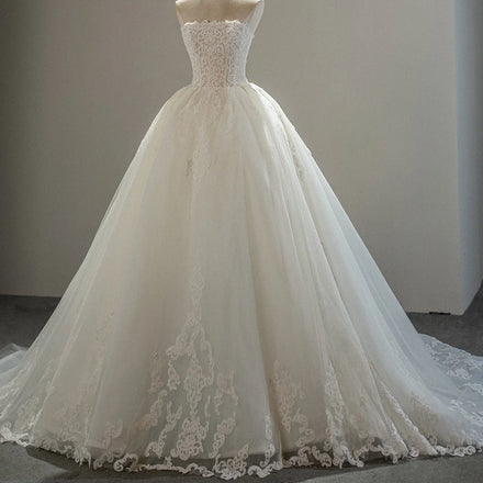 Jancember SFY223 Fashion Strapless Empire Lace Wedding Dresses for Bridal Women