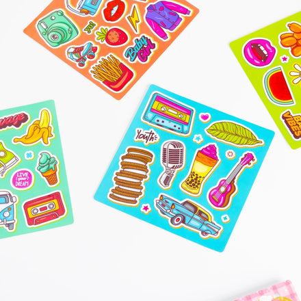 Custom Personalized Private Waterproof Vinyl Label Logo Cartoon Transparent Kiss Cut Stickers Custom Printing