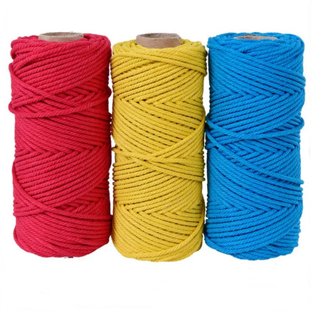 Hot Sale 4mm Diameter 100 Meters Long Cotton Polyester Strings Rope Macrame Braided Cord for Knitt