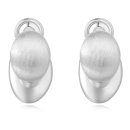 Fashion Retro Brass Silver Plated Brushed Double-Sided Drop Earrings for Women Jewelry Factory Wholesale