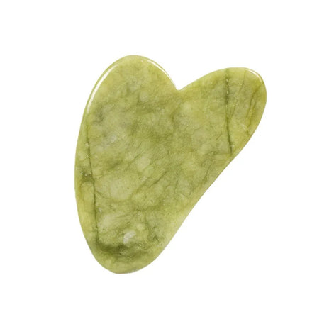 Huiying Natural Nanfang Jade Heart Shape Guasha Scraping Massage Facial Beauty Lifting Tool