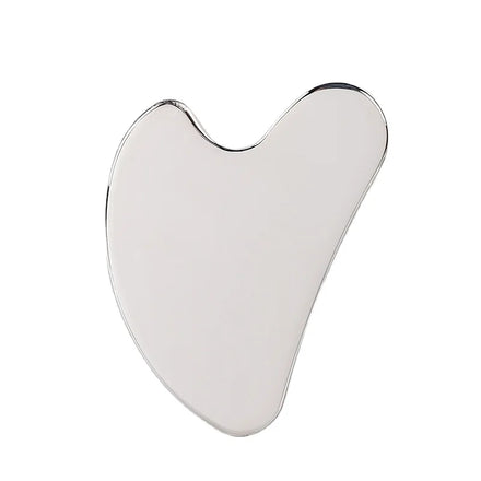 HY Custom Logo Facial Heart Shape Scraping Guasha Massage Tools Stainless Steel Metal Face Gua Sha Board