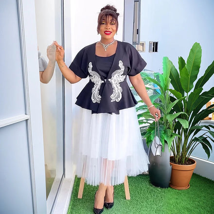New Fashion Lady Skirt Set Three Pieces Clothes Daily Blouse Vest Skirts Suit for Women T197
