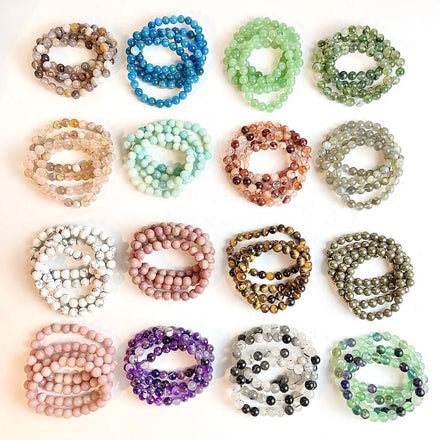 HY Health Healing Stone Beaded Bracelet Round Gemstone Crystal Craft