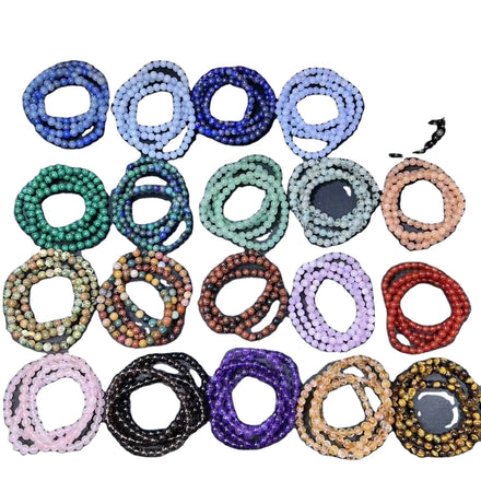 HY Healing Crystals Yoga Stone Beads Bracelets for Womens Mens