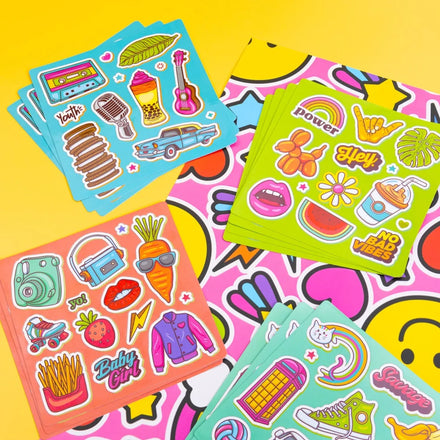 Custom Pvc Uv Printed Transparent Glossy Stickers Creative Waterproof Kiss Cut Vinyl Suitable for Personalized Gifts