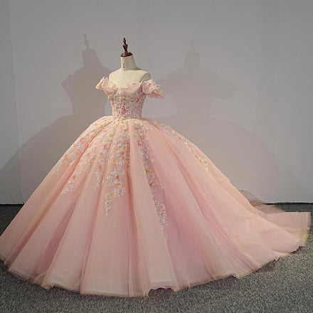 Jancember 1303 Fairy Pink Empire Puffy Plus Size Quinceanera Dresses for Girls