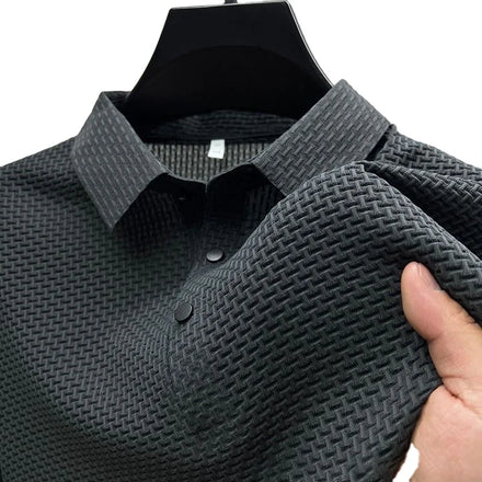 OEM Custom logo Embroidery Printed Design Ice Silk Quick-drying Polo Shirt Men's Jacquard Short-sleeved Polo-shirt