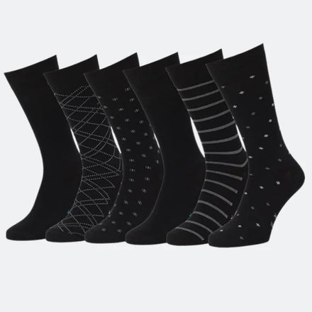 High Quality Mens Dress Socks 6 Pair Combed Cotton Classic Patterns Comfort Socks Men