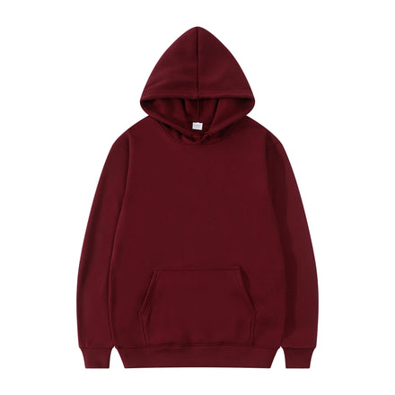 Oem Custom Printed Embroidery logo Design Men's Solid Color Loose Pullover Top Hoodie