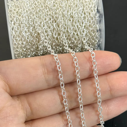 Hot 925 Sterling Silver 2.6mm Patterned Cable Bulk Chain for Girls Men Jewelry Making