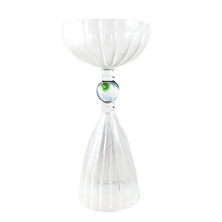 Chien Keng Customized Hand Blown Ribbed Borosilicate Transparent 6-7 oz American Style Reusable Cocktail Glasses OEM Service