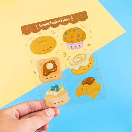 Custom Kiss Cut Cartoon Stickers A4 A5 A6 Printed Waterproof Double Layer Transparent Personality Clear Stickers