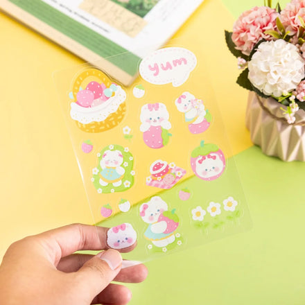 Custom Design Double Layer Clear Clear Kiss Cut Stickers A4 A5 A6 Pvc Vinyl Planner Bed Sheet Stickers