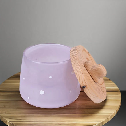 Art Hand Blown Glass Jar with Lid Customized Color Wedding Tabletop Vase for Modern Nordic Home Decor