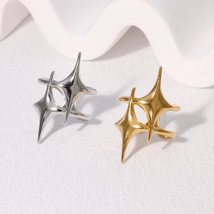 Beimai OEM Ring Simple and High-end Star Stainless Steel Waterproof Open Adjustable Women Ring
