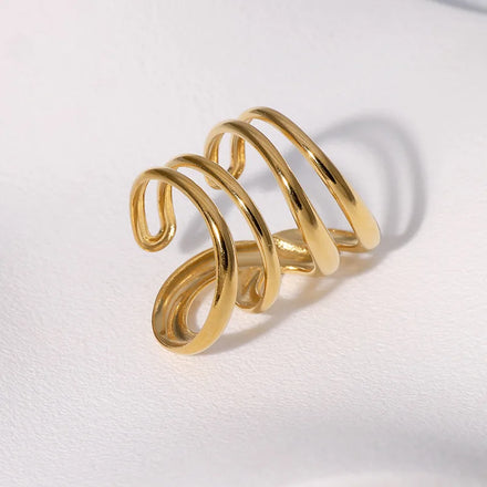 Beimai OEM Ring Minimalist Lines Irregular Geometry Stainless Steel Open Women Ring