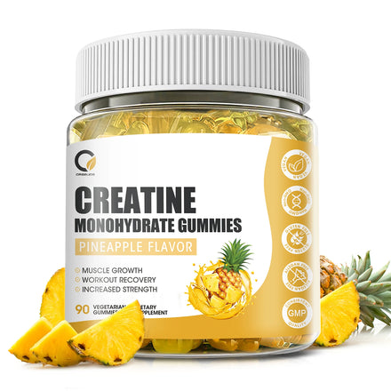 2024 New Organic Pineapple Energy Workout Gummies 60 Vitamins Creatine Monohydrate Sugar-Free Low-Carb Box