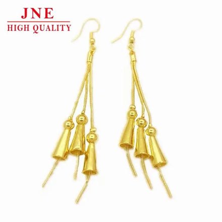 Gold Brass Gold Plated Tassel Small Horn Earrings Live Supply Chain Boutique Fashion Earrings Graceful Personality Ear Hook