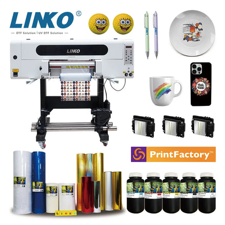 A2 Crystal Label Transfer UV DTF Printer Roll to Roll 4 I1600 Printhead Transparent Sticker Printing Machine AB Film Printer