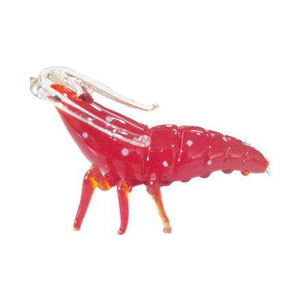 Colored Shrimp Animal Handmade Blown Glass Figurine European Folk Art Style Small Size for Home Decoration