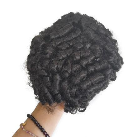 Ready Stock 10x8 Size Curly PU Thin Skin Australia Base Swiss Lace Natural Indian Human Hair Men Toupee With Quick Delivery
