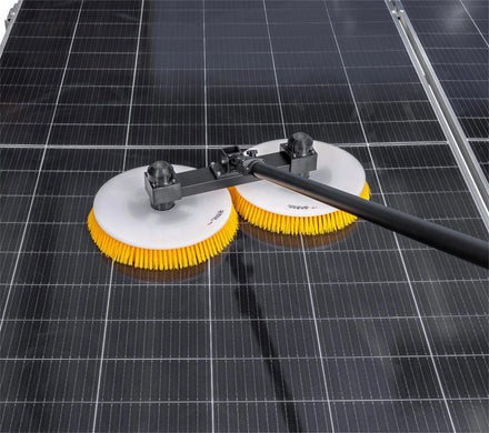 Zhenda Factory Double Head Solar Panel Automatic Cleaning Brush With Durable Aluminum Pole Brush