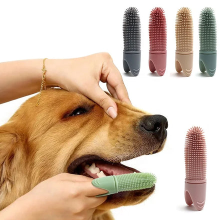 Hot Sell Dog Toothbrush 360° Cleaning Pet Silicone Toothbrush Dog Finger Toothbrush for Dogs and Cats Dental Care