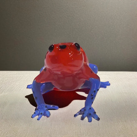 Colored Animal Custom Frog Figurine Handmade Blown Glass European Regional Feature Chien Keng Brand Home Decor Folk Art Style