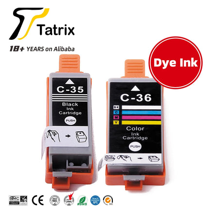 Tatrix canon pgi 35 cli 36 ink cartridge compatible with PIXMA IP100 IP110 IP100B