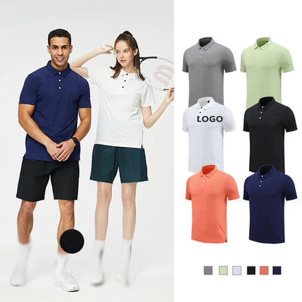 Summer Sports Casual Polo Shirt Lapel Elastic Short-Sleevedbreathable Quick-Drying Fitness Clothes Men'S Loose T-Shirt
