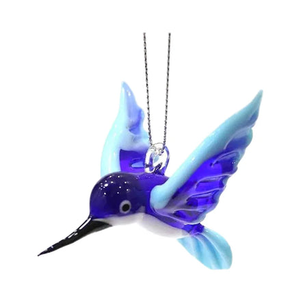 Handmade Blown Glass Hummingbird Animal Ornament Figurine European Folk Art Style Small Chien Keng Brand for Home Decoration