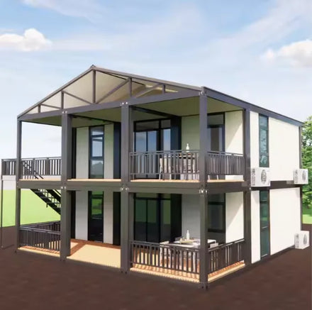 Customized 40ft 2-Storey Portable Steel Modular Prefabricated Villa Family Home Hotel Office Building School Mall Apartment