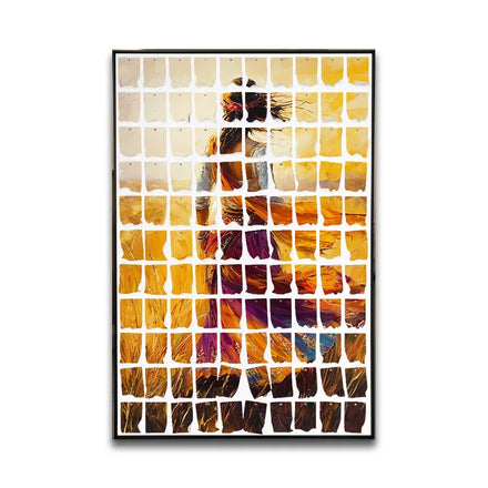 Wholesale Hotel Wall Decor Modern Simple Acrylic Gradient Arab Woman Mosaic Black Metal Framed 3D Wall Art for Living Room