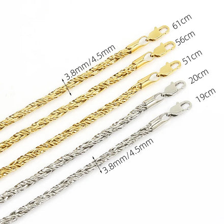 Light Luxury Titanium Steel Necklace Autumn/winter Sweater Chain Retro Accessory Choker Coarse Twist High Sense Bracelet
