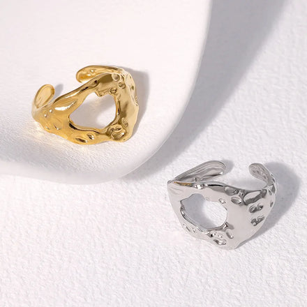 2026 New Beimai Vintage Jewelry Wholesale 18K Gold Plated Stainless Steel Adjustable Waterproof Women's Ring