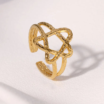 Beimai OEM Ring Hot Sale Simple and Cute Stainless Steel Five-pointed Star Open Adjustable Ring