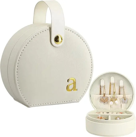 Customizable Gold Letter Logo Travel Jewelry Case with Detachable Handle Lady Fashion Accessory Organizer Gift