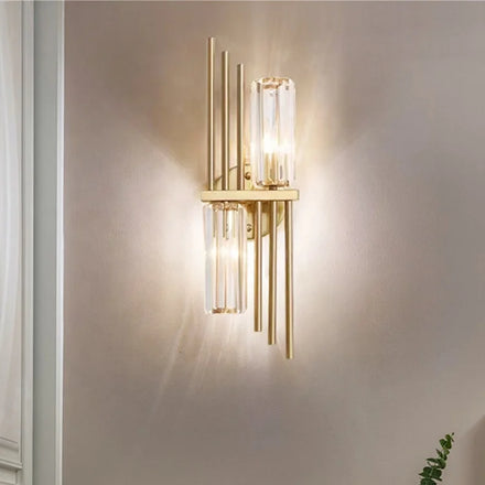 Villa Duplex Light Luxury Crystal Wall Lamp Corridor Staircase Decoration Double Head Crystal Wall Sconce