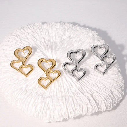 BM Wholesale Quality Hypoallergenic 304 Stainless Steel Heart Earrings for Women
