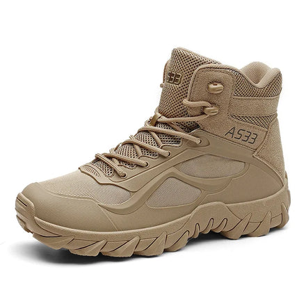 WANZHUO Hot Sale Low Tops Leather Camouflage Hiking Shoes Waterproof Climbing Outdoor Training Rubber Sole Tactical Desert Boots