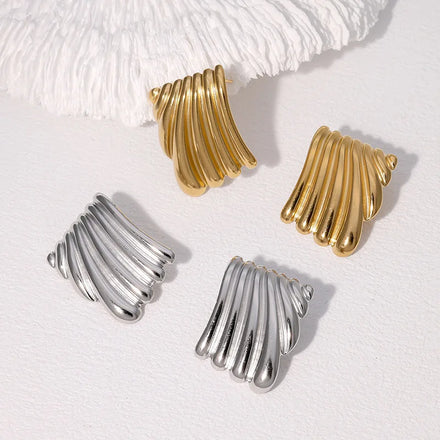 Beimai OEM Stud Earrings Wholesale Fashion Simple Gold Plated Stainless Steel Stud Earrings