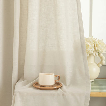 Manufacturer Direct Supply Hot-Selling White American Semi-Shading Modern Grommet Woven Gauze Pleated Curtains Pinch Pleat