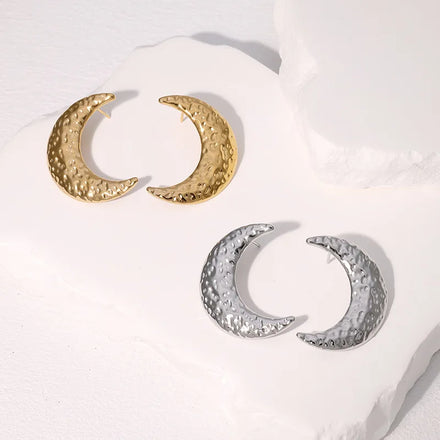 Beimai OEM Stud Earrings Design Moon Waterproof 18k Gold-plated Stainless Steel Stud Earrings