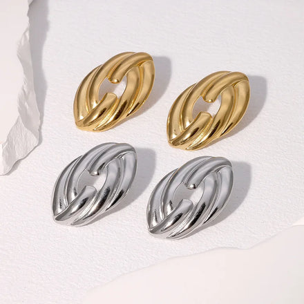 Beimai OEM Earrings Versatile and Simple Waterproof 18k Gold Plated Stainless Steel Women Stud Earrings