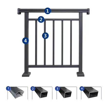 Customized Aluminum Alloy Profile Slot Guardrail Handrail and Column Aluminum Profiles Suitable for Balcony Stair Handrails