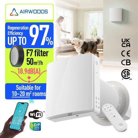Single Room Erv Tiny Homes Fresh Air Filtration Supply System Manufacturer Direct Remote Controller Energy Saving Recuperator