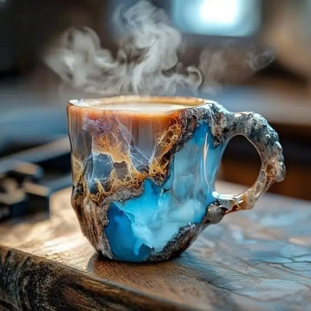 Hongzhuo Wholesale Crystal Craft Nice Blue Mineral Coffee Water Cup for Decoration