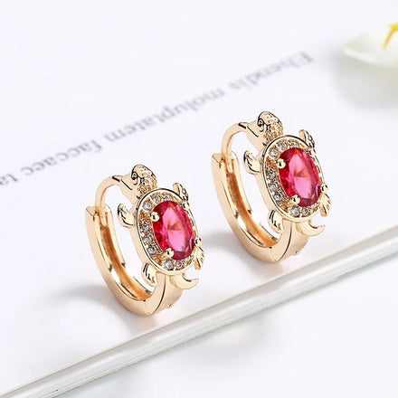 2024 Hot Sales New Fashion Customizable Animal Wave Iced Cz Rhinestone 18K Gold Plated Hoop Earrings for Women