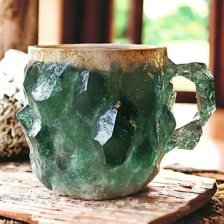 Green Color Mineral Crystal Coffee Mug